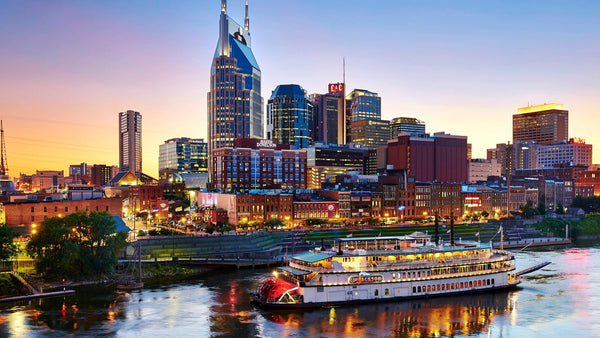 Evening image of downtown Nashville